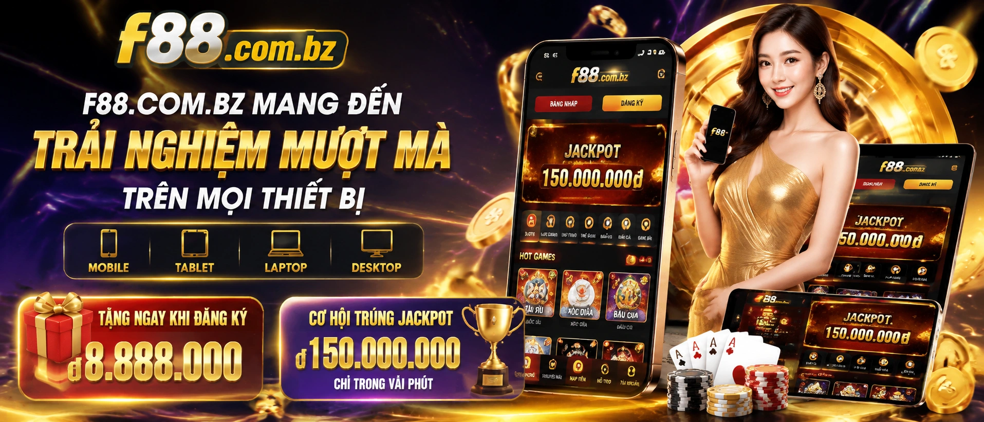 f88.com.bz giao diện trang chủ hỗ trợ người chơi Việt Nam