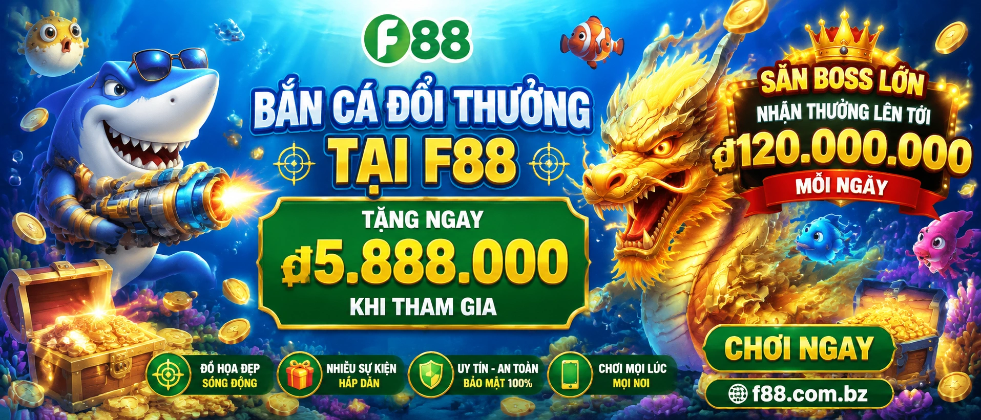 f88.com.bz Casino | No Hu, Ban Ca, Live Casino 56 Fishing Games